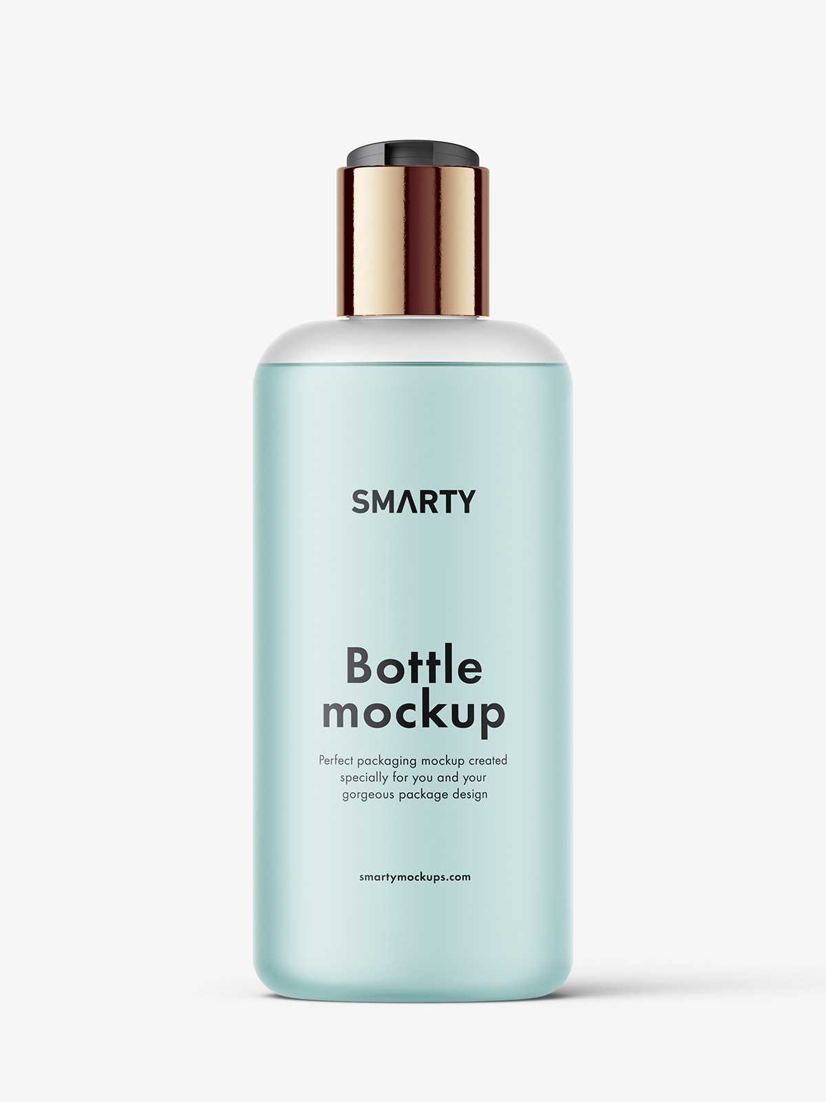 Frosted bottle with disctop mockup