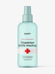 Frosted bottle with dispenser mockup