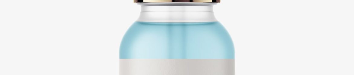 Frosted bottle with dropper lid mockup