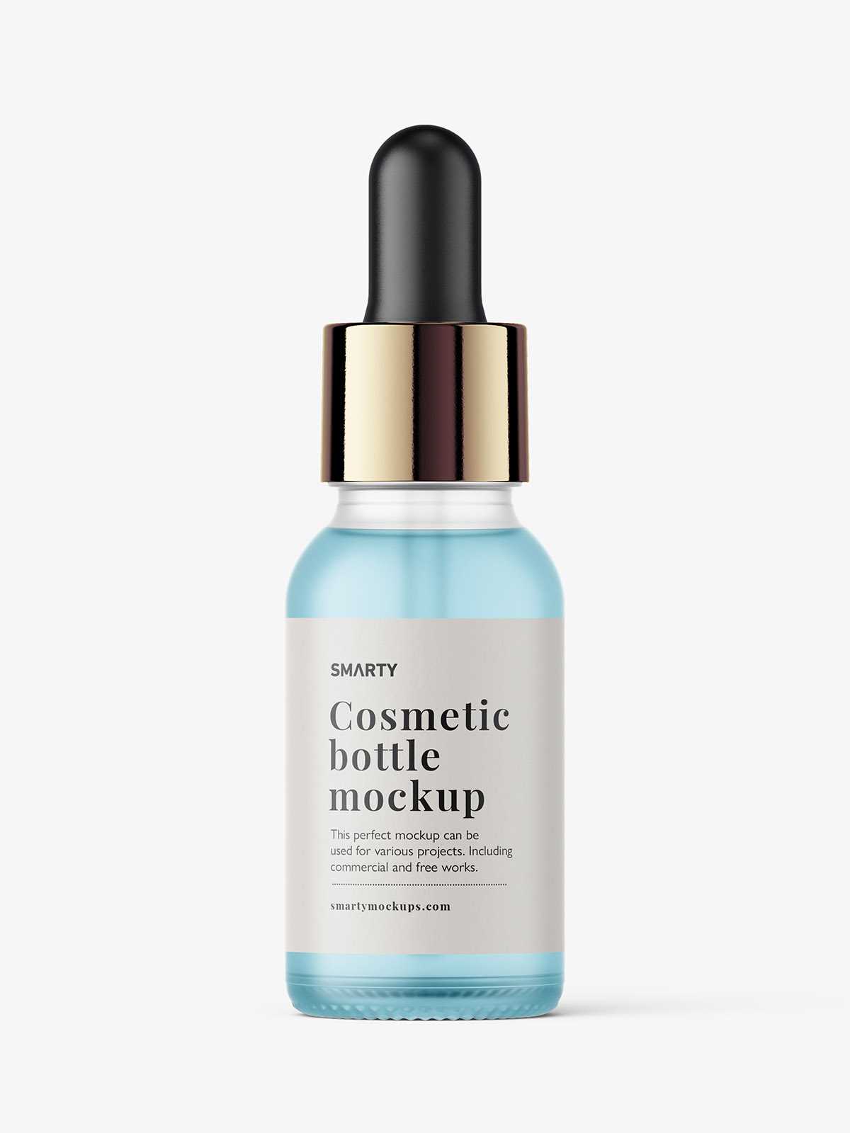 Frosted bottle with dropper lid mockup