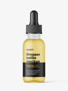 Frosted bottle with dropper mockup