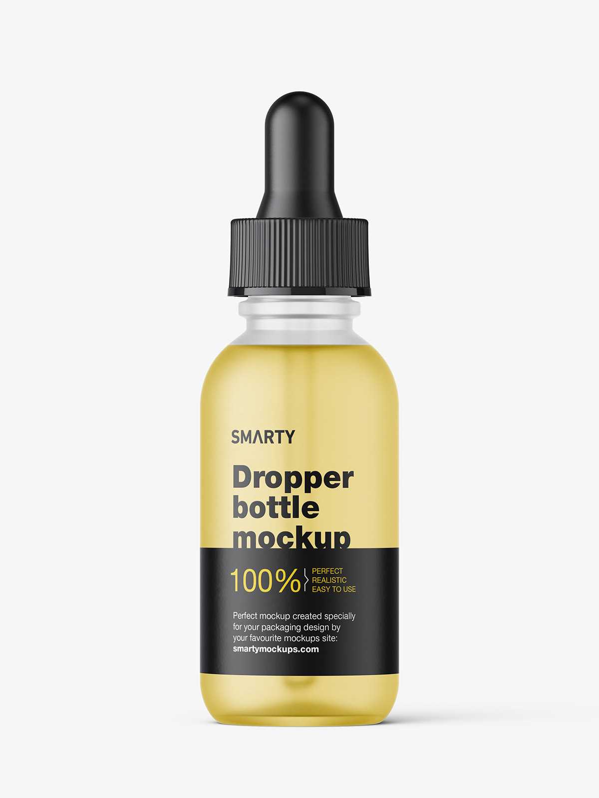 Frosted bottle with dropper mockup