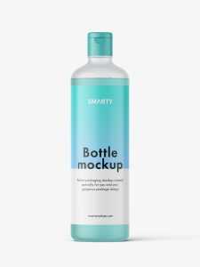Frosted bottle with flip top cap mockup