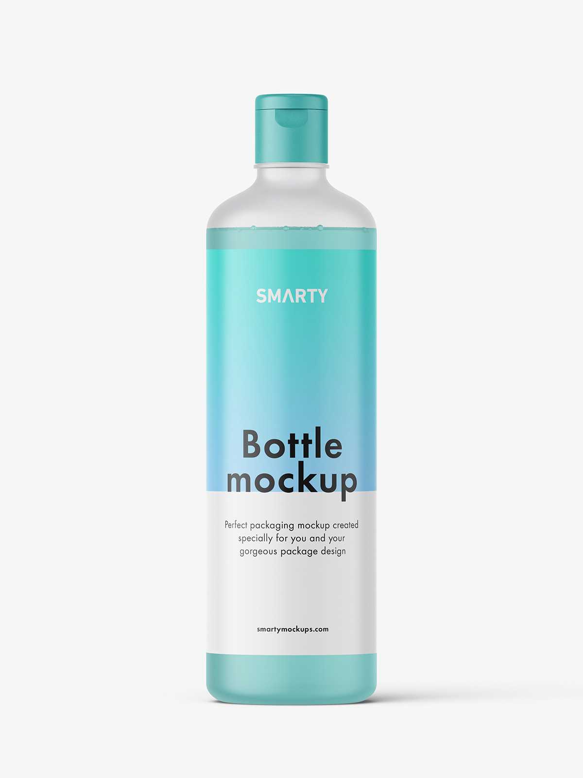 Frosted bottle with flip top cap mockup