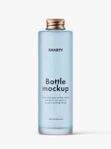 Frosted bottle with metallic screwcap mockup
