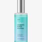 Frosted bottle with mist spray mockup