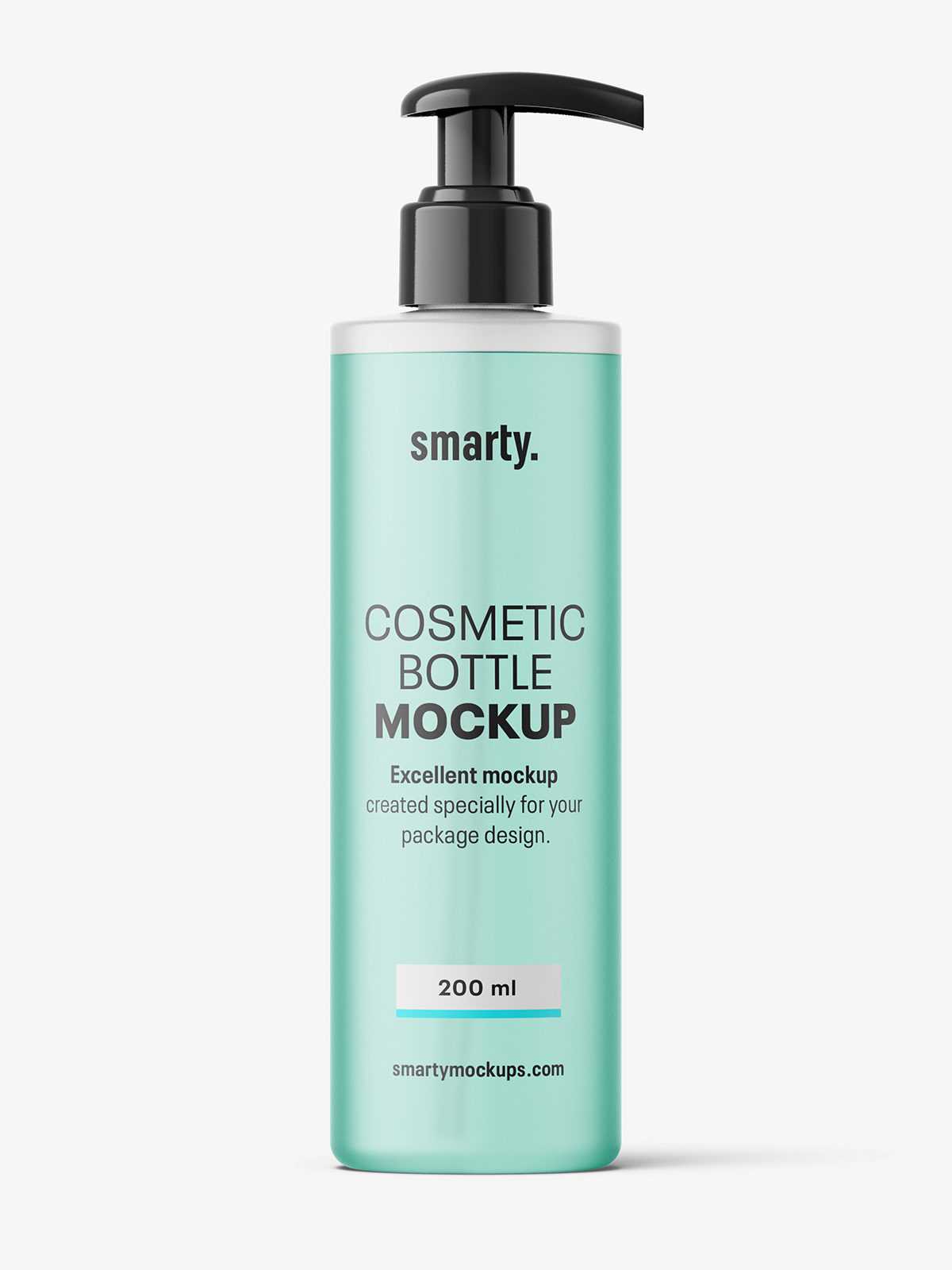 Frosted bottle with pump mockup / 200 ml