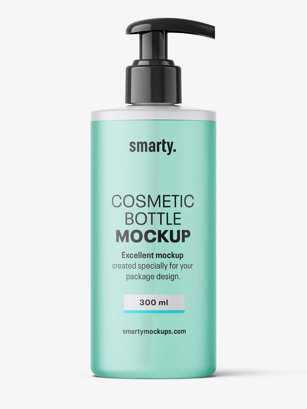 Frosted bottle with pump mockup / 300 ml