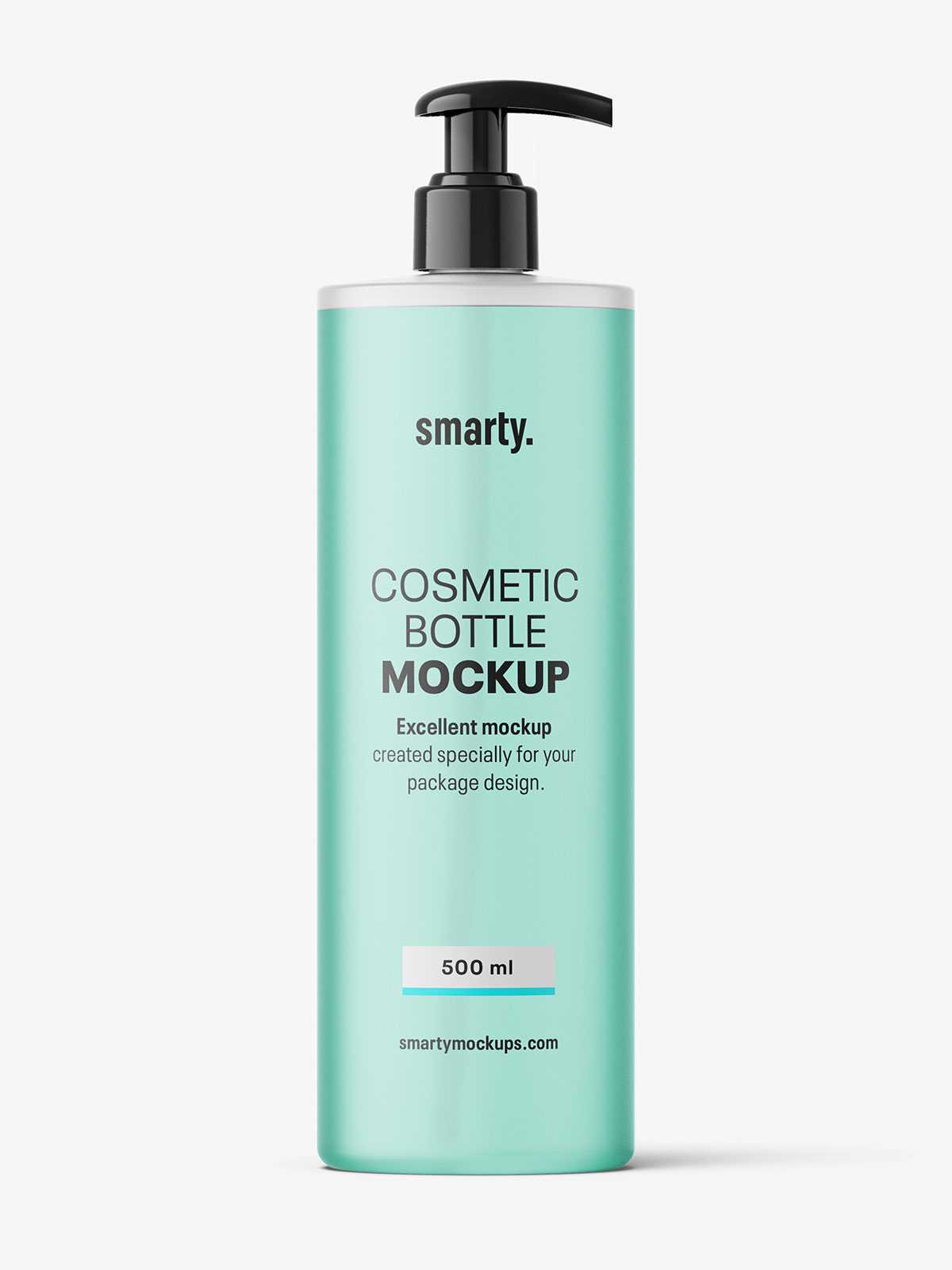 Frosted bottle with pump mockup / 500 ml
