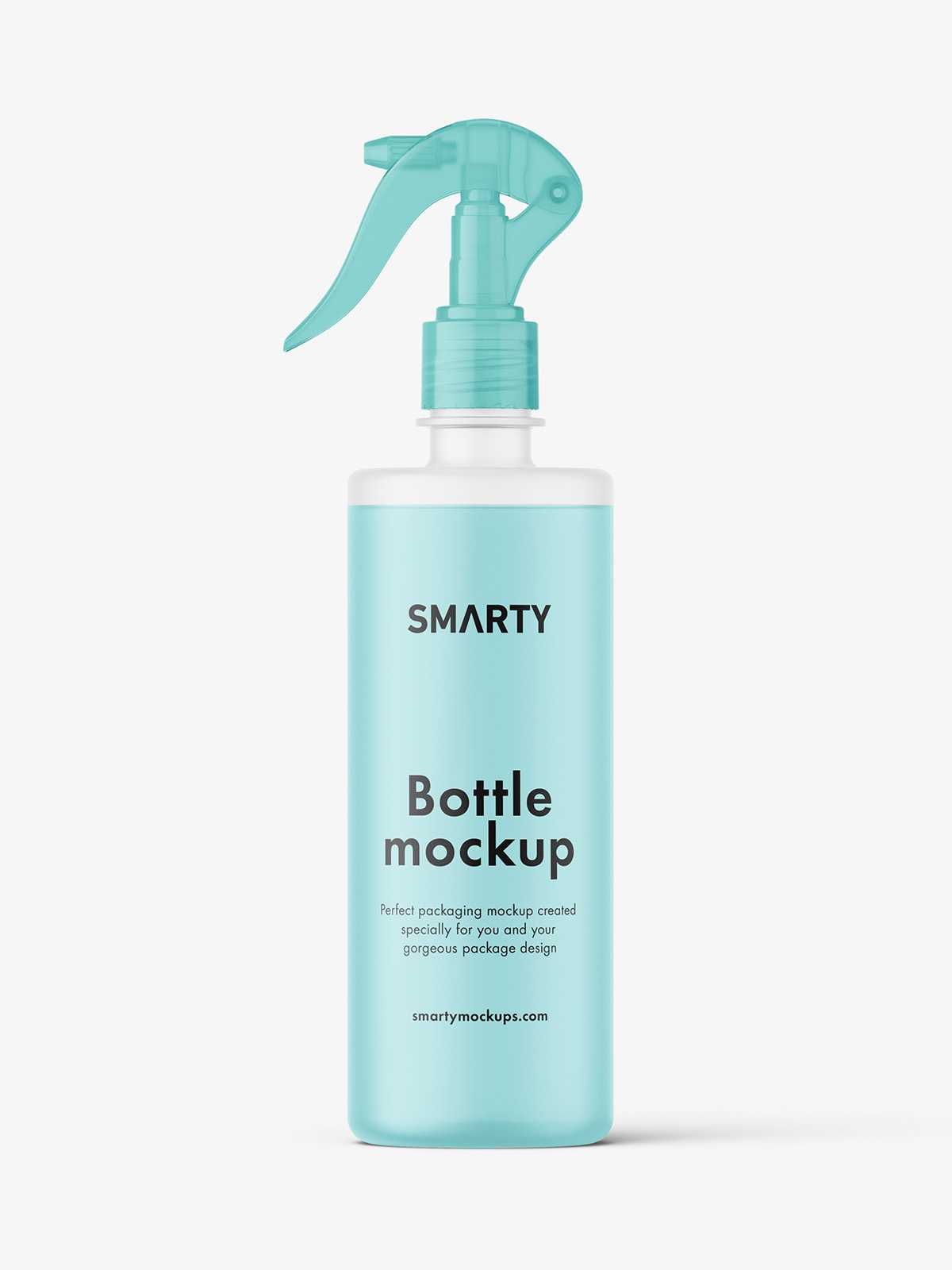 Frosted bottle with trigger spray mockup