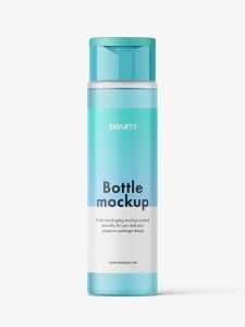 Frosted bottle with wide flip top cap mockup