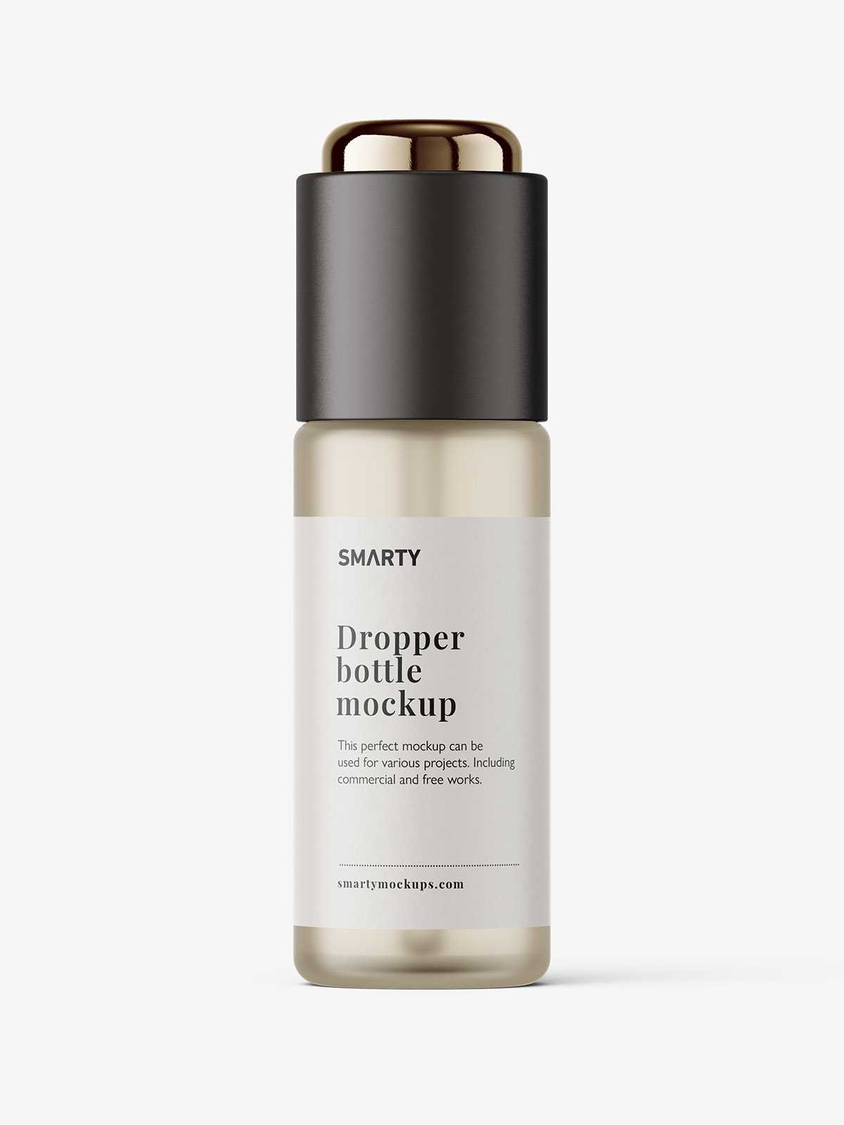 Frosted button dropper bottle mockup