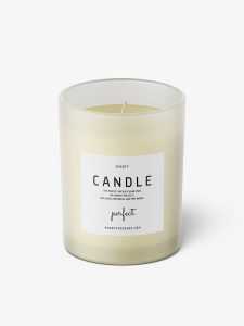 Frosted candle with wooden lid mockup