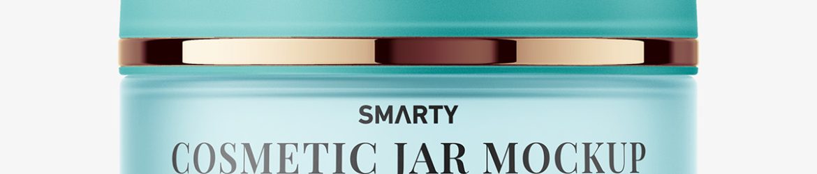 Frosted cosmetic jar mockup