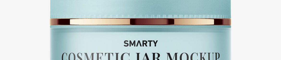 Frosted cosmetic jar mockup