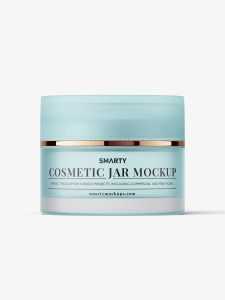 Frosted cosmetic jar mockup