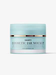 Frosted cream cosmetic jar mockup