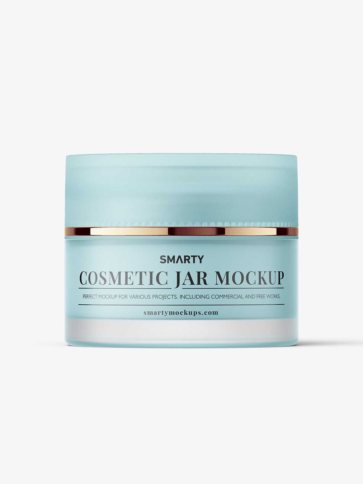 Frosted cream cosmetic jar mockup