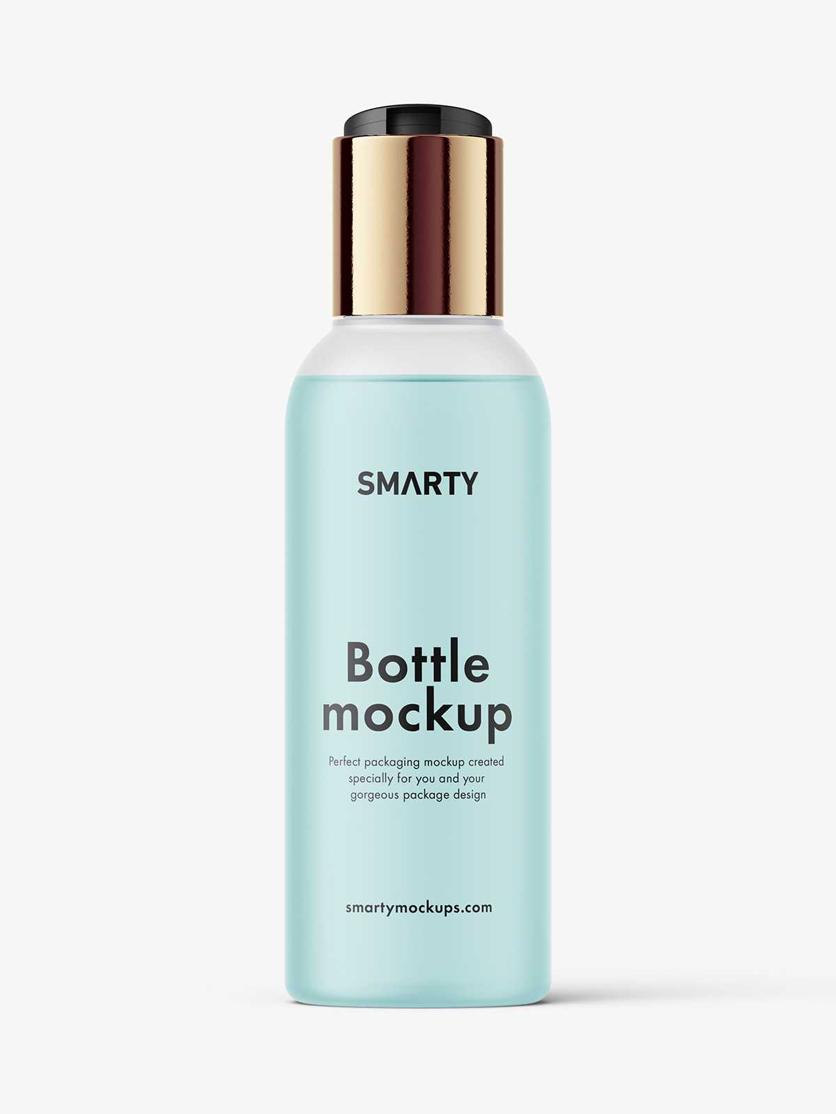 Frosted disc top bottle mockup