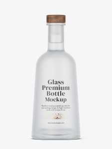 Frosted gin bottle mockup