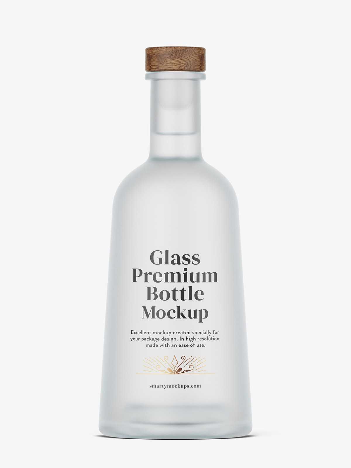 Frosted gin bottle mockup