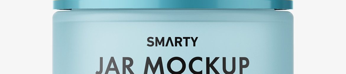 Frosted glass jar mockup