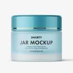 Frosted glass jar mockup