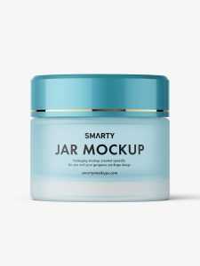 Frosted glass jar mockup