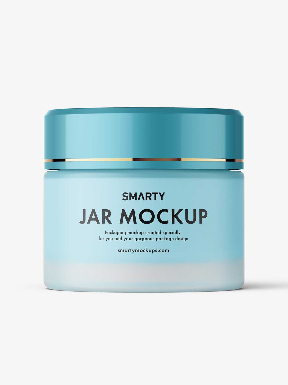Frosted glass jar with cream mockup