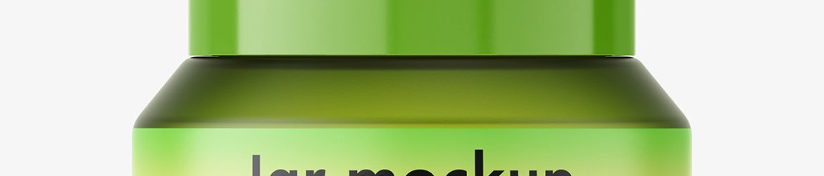 Frosted green jar mockup / 15