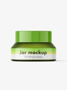 Frosted green jar mockup / 15