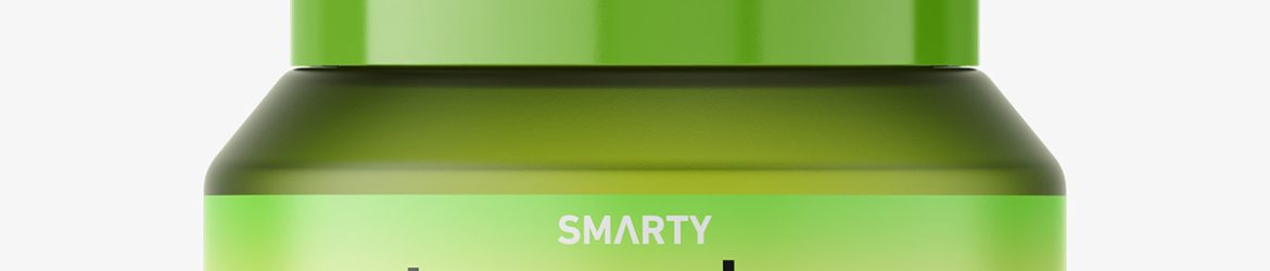Frosted green jar mockup / 30