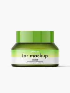 Frosted green jar mockup / 30