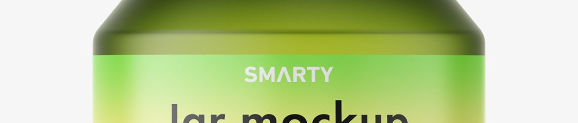 Frosted green jar mockup / 50g
