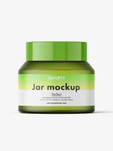 Frosted green jar mockup / 50g