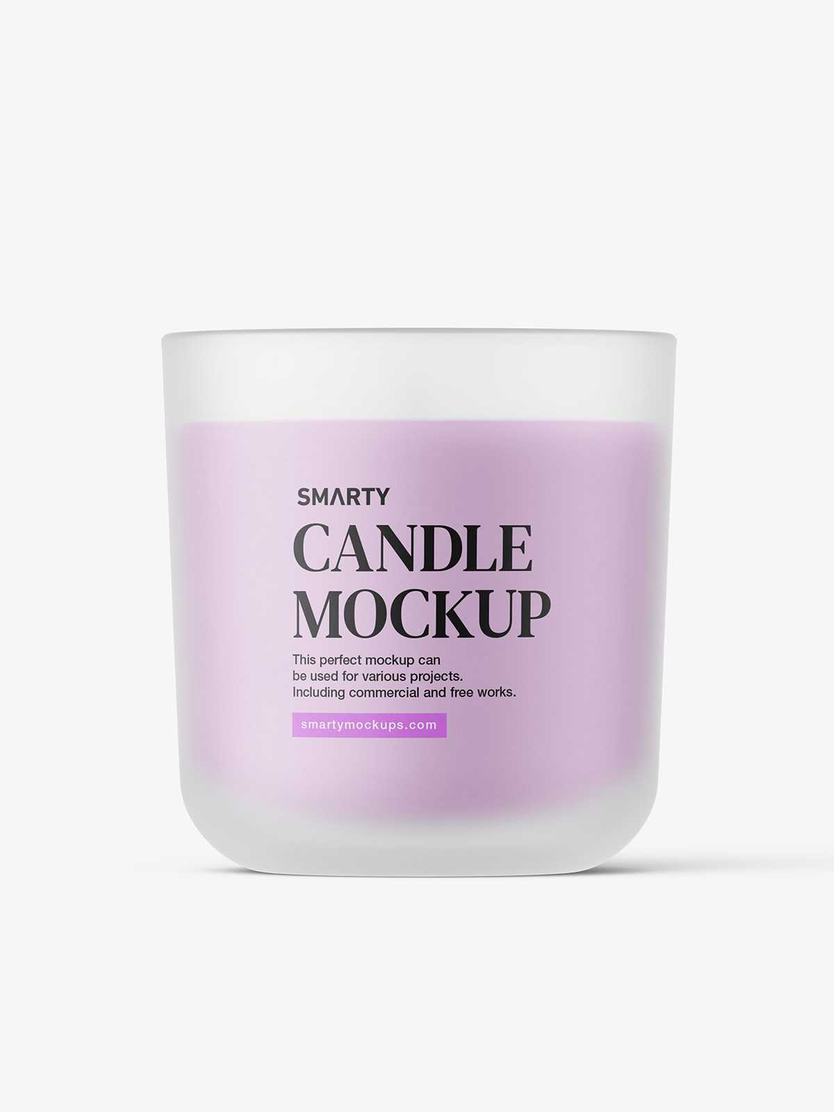 Frosted jar with candle mockup