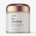 Frosted jar with rounded lid mockup