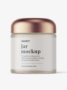 Frosted jar with rounded lid mockup