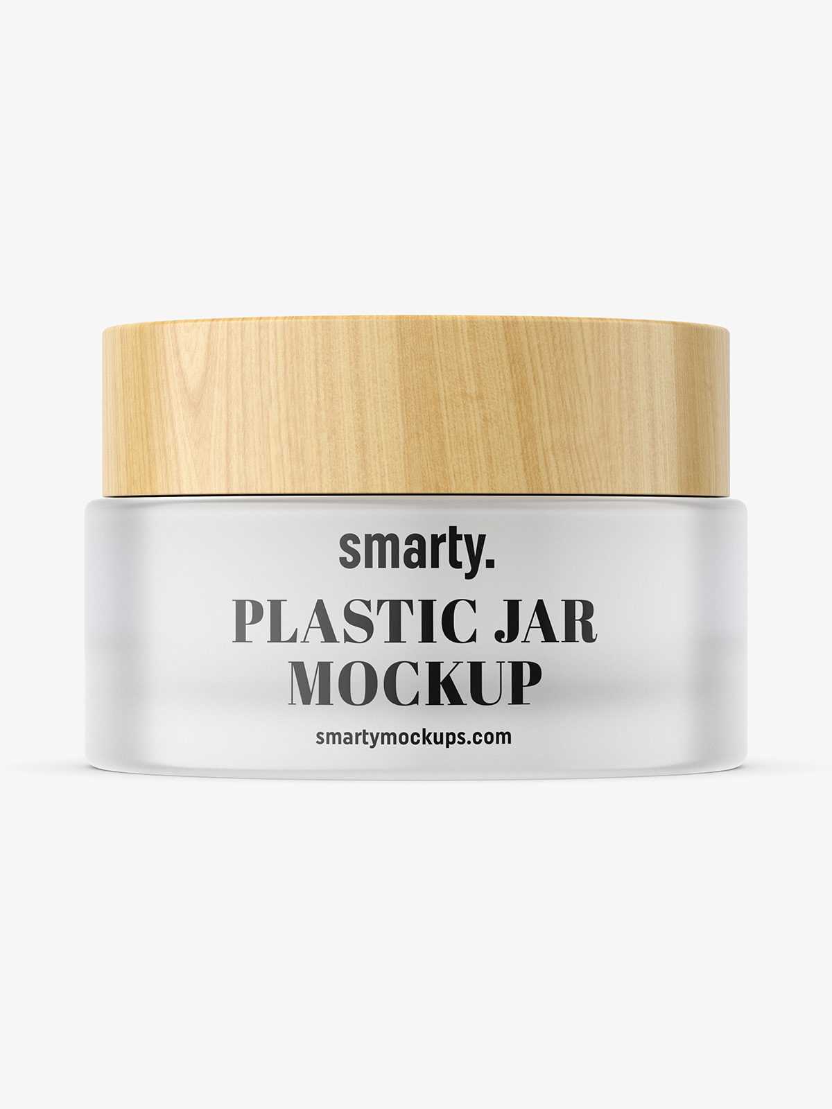 Frosted jar with wooden cap mockup