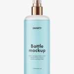 Frosted mist spray bottle mockup