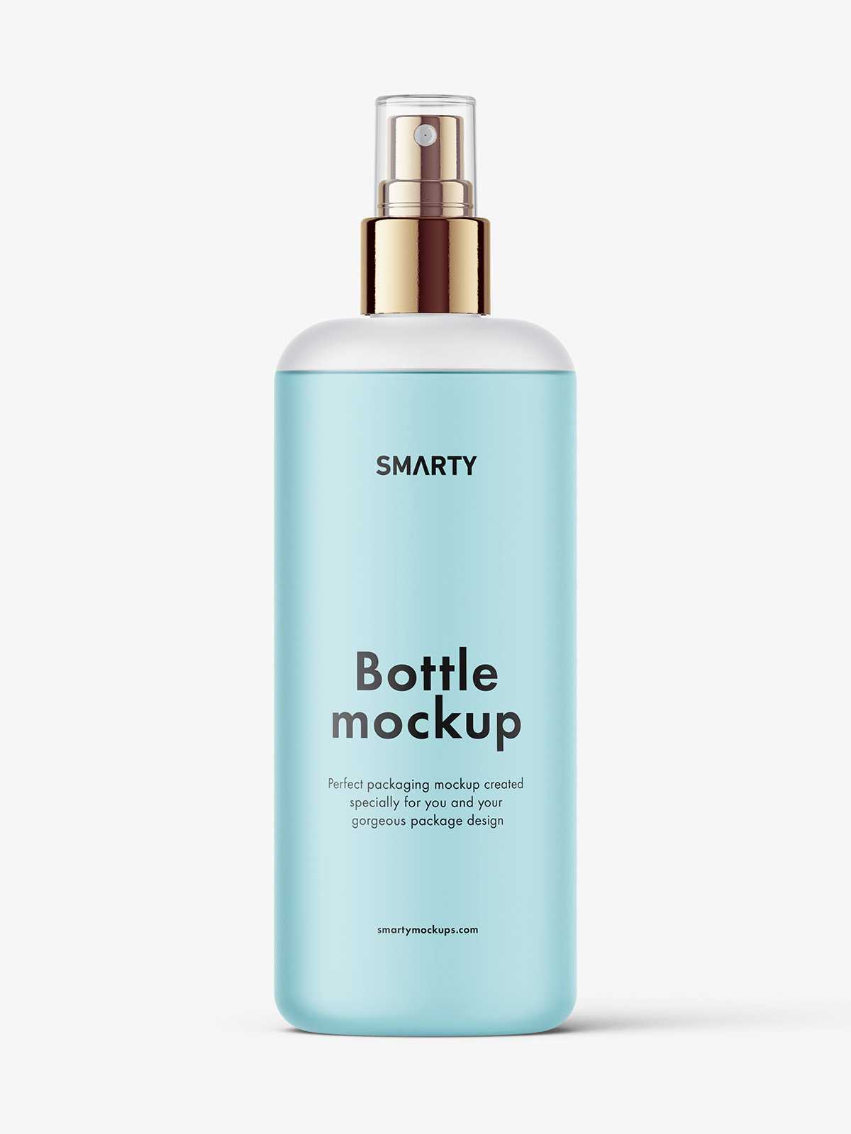 Frosted mist spray bottle mockup