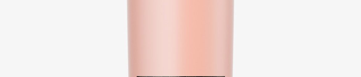 Frosted pink wine bottle mockup