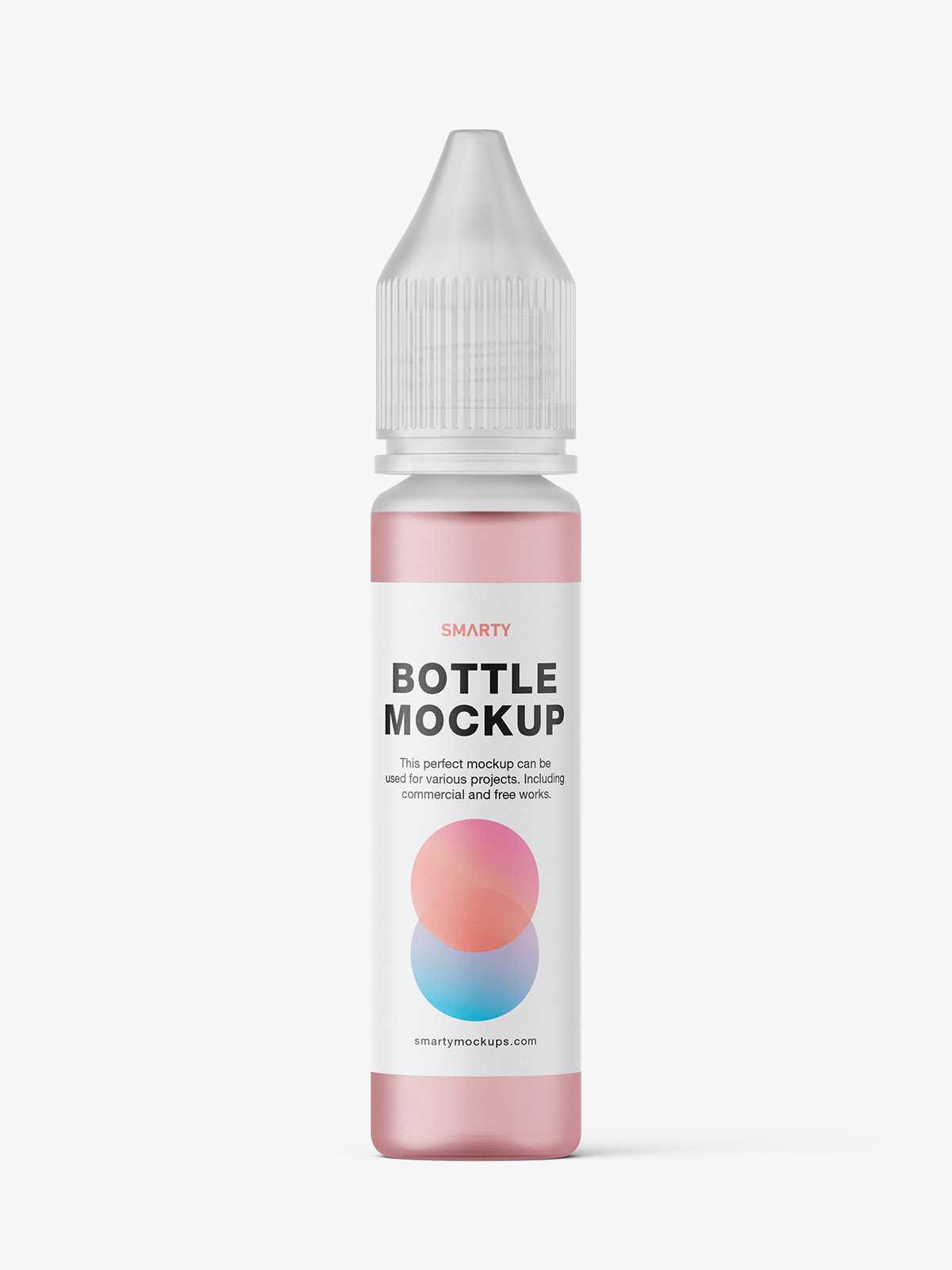 Frosted plastic dropper bottle mockup