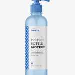 Frosted pump bottle mockup