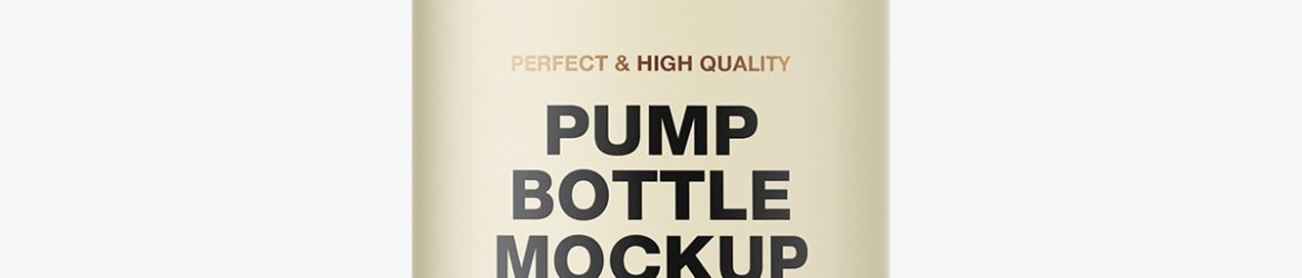 Frosted pump bottle mockup