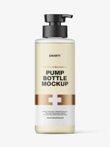 Frosted pump bottle mockup