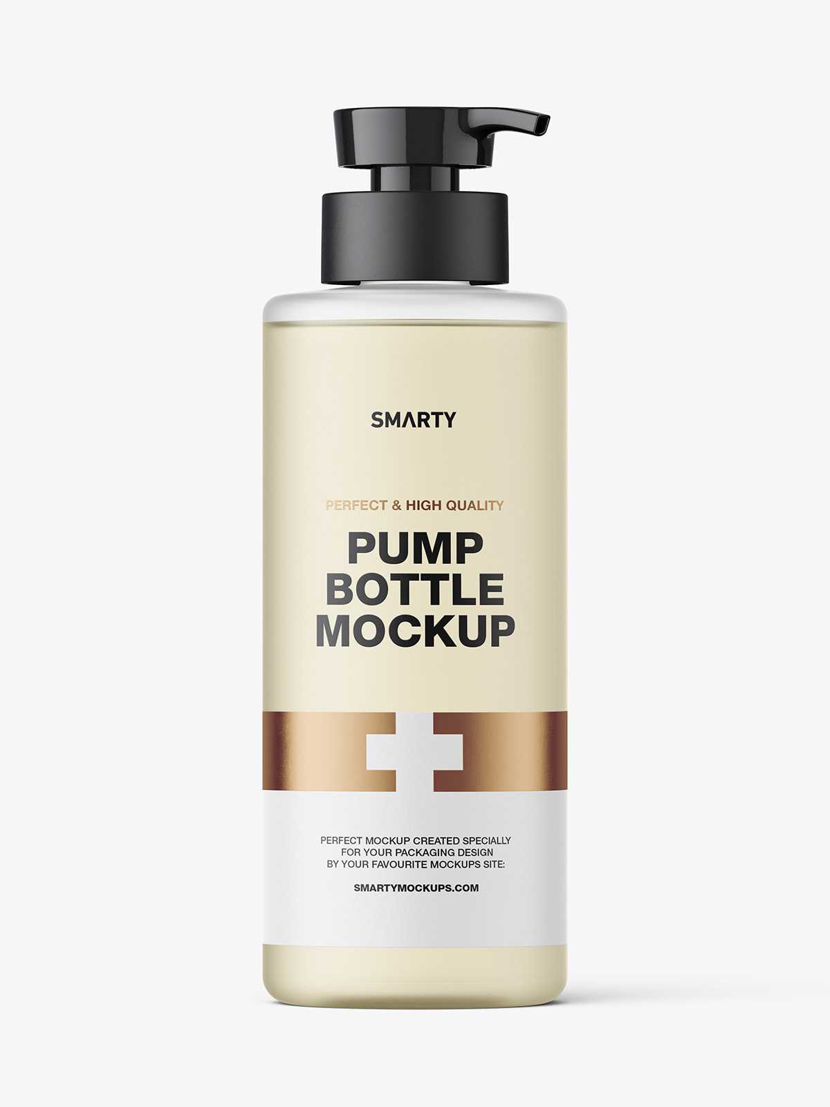 Frosted pump bottle mockup
