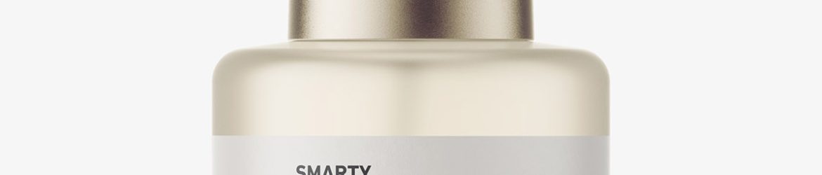 Frosted pump bottle with seal mockup