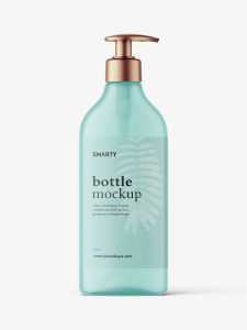 Frosted rectangle pump bottle mockup