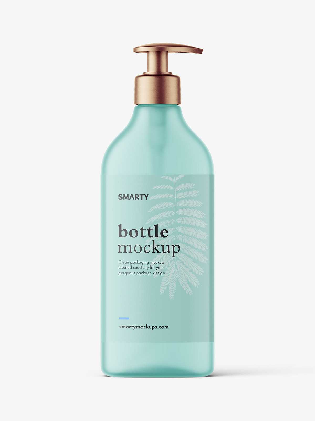 Frosted rectangle pump bottle mockup